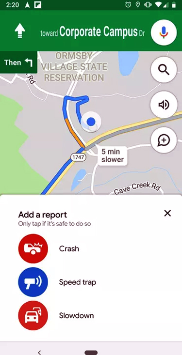 Google Map Speed Feature