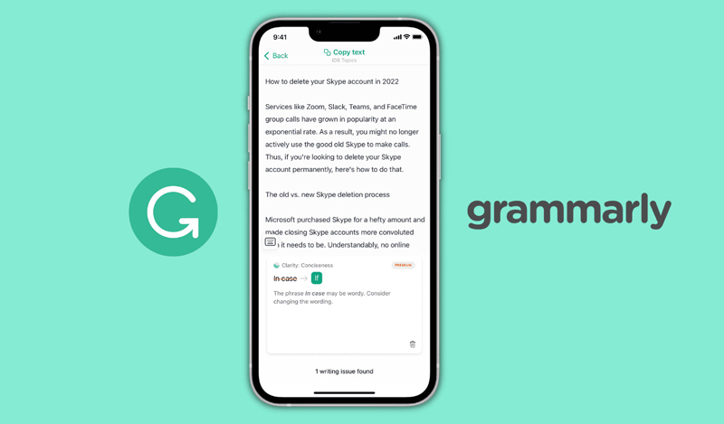 Grammarly Keyboard ios app